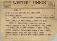 Telegram from Roy Wilkins to J. Arthur Brown, March 3, 1961
