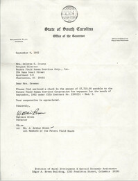 Letter from Wallace Brown to Dolores S. Greene, September 9, 1982