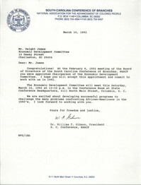 South Carolina Conference of Branches of the NAACP Memorandum, March 10, 1992