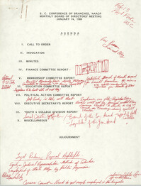 Agenda, South Carolina Conference of Branches of the NAACP, January 14, 1989