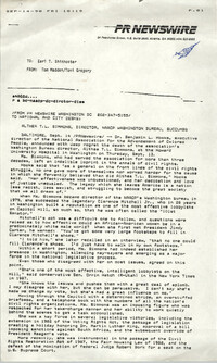PR Newswire from Tom Madden and Toni Gregory to Earl T. Shinhoster, September 14, 1990