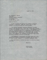 Letter from Alicia Rudolf to Marjorie K. Shelton