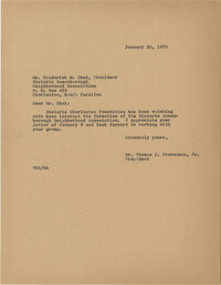 Letter from Thomas C. Stevenson, Jr., to Frederick M. Ehni