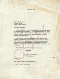 Letter from Annell Ponder to Alice Gallman, April 25, 1966