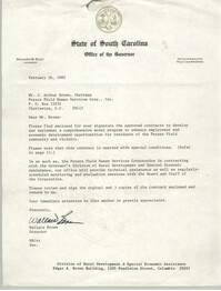 Letter from Wallace Brown to J. Arthur Brown, February 26, 1982