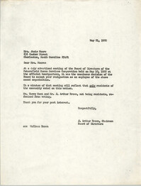 Letter from J. Arthur Brown to Janie Moore, May 21, 1982