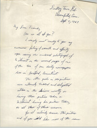 Letter from Leonard King, September 4, 1963