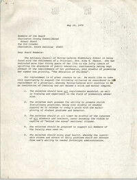 Letter from J. Arthur Brown to Members of the Charleston County Consolidated School Board, May 10, 1979