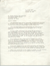 Letter from J. Arthur Brown to Charles Claxton, November 28, 1980
