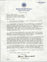 Letter from Strom Thurmond to J. Arthur Brown, June 30, 1986