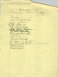Sign-in Sheet, Charleston Branch of the NAACP, Executive Board Meeting, November 8, 1989