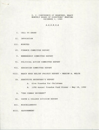 Agenda, South Carolina Conference of Branches of the NAACP, December 2, 1989