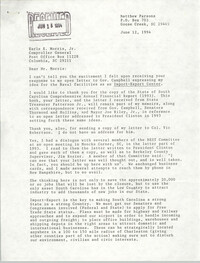 Letter from Matthew Parsons to Earle E. Morris, Jr., June 12, 1994