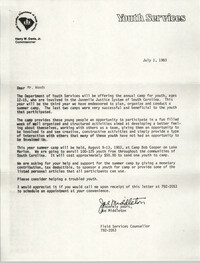 Letter from Joe Middleton to Delbert L. Woods, July 1, 1983