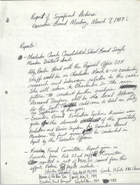 Report of Significant Actions, Executive Board Meeting, March 7, 1989