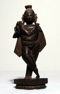 Wooden Krishna statue