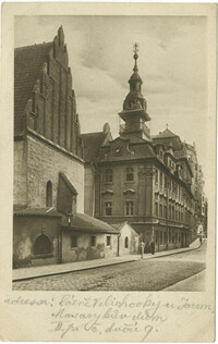 Praha : Staronová synagoga. (Bývalé Gheto.)