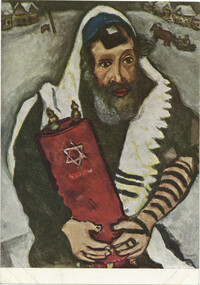 Marc Chagall, 1887. Rabbi met Wetsrol / Rabbi with Thora / Rabbin au  Rouleau de la Loi