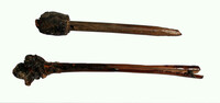 Wooden drumsticks for use with slit gong