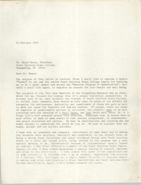 Letter from Cleveland Sellers to Maceo Nance, February 22, 1983