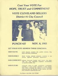 Political Flyer for Cleveland Sellers, District 1 City County, November 8, 1983