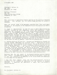 Letter from Cleveland Sellers, December 15, 1989