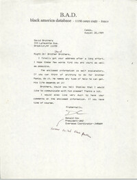 Letter from Donald Cox to David Brothers, August 28, 1989