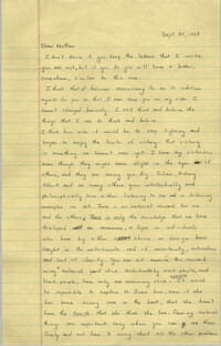 Letter from Cleveland Sellers to Pauline Taggert Sellers, September 24, 1968