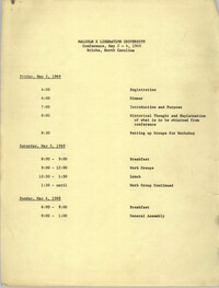 Malcolm X Liberation University Conference Schedule, May 2-4, 1969