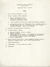Greensboro Citizens' Association Agenda, May 22, 1984