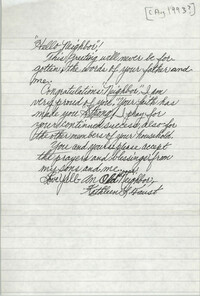 Letter from Kathleen L. Faust, August 1993