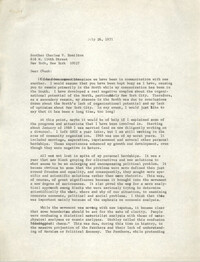 Letter from Cleveland Sellers to Charles V. Hamilton, July 26, 1971