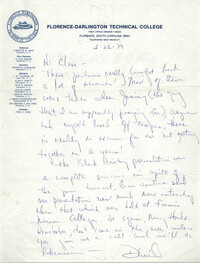 Letter to Cleveland Sellers, March 22, 1979