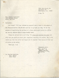 Letter from Jan Bailey to Stokely Carmichael, May 8, 1974