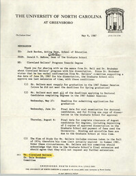 Memorandum from Donald V. DeRosa to Jack Bardon, May 9, 1987