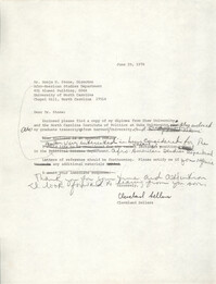 Letter from Cleveland Sellers to Sonja H. Stone, June 29, 1978
