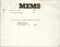 Memorandum to Cleveland Sellers, March 19, 1974