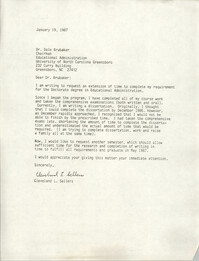 Letter from Cleveland Sellers to Dale Brubaker, January 19, 1987