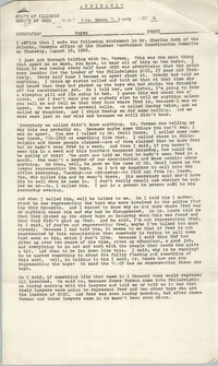 Affidavit, Marie T. Meely Statement to Charles Cobb, Student Nonviolent Coordinating Committee