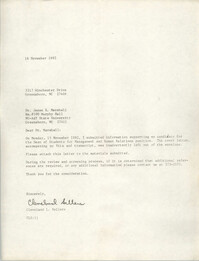 Letter from Cleveland Sellers to Jese E. Marshall, November 16, 1982