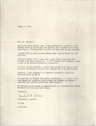 Letter from Cleveland Sellers to 