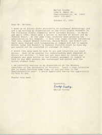 Letter from Emilye Crosby to Cleveland Sellers, October 27, 1993