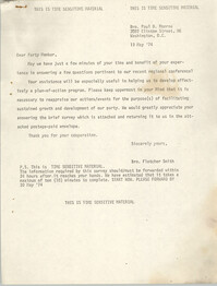 Letter from Fletcher Smith to Paul D. Monroe, May 13, 1974