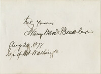 A card signed by Henry Ward Beecher