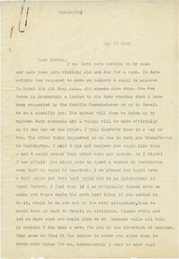 Letter from Gertrude Sanford Legendre, May 20, 1945
