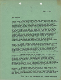 Letter from Sidney Jennings Legendre, April 8, 1945