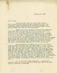 Letter from Sidney Jennings Legendre, December 21, 1945