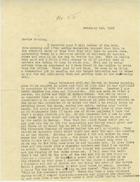 Letter from Sidney Jennings Legendre, February 1, 1943