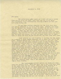 Letter from Sidney Jennings Legendre, December 9, 1942