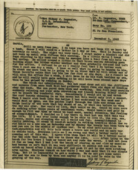 Letter from Sidney Jennings Legendre, December 5, 1943